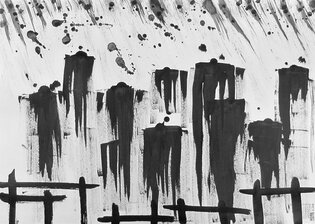 2012 :: Black ink wash, Concrete Giants :: A3
