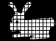 Rabbit cage, black and white drawing</