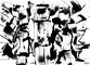 2011 :: Monotype with black oil paint, Paper Robots