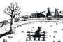 2010 - Dessin à l'encre, "Parc en ville"